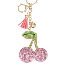 Load image into Gallery viewer, Keychain Cheeky Coquette Pink Cherry Bag Charm