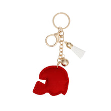Load image into Gallery viewer, Keychain Red White Football Helmet Bag Charm