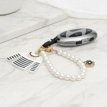Load image into Gallery viewer, Keychain White Black Stripe COCO Shirt Pearl Clip