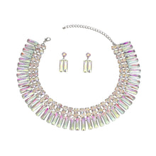 Load image into Gallery viewer, Collar Aurbo Silver Hollywood Glamor Crystal Set