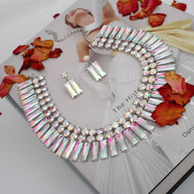 Load image into Gallery viewer, Collar Aurbo Silver Hollywood Glamor Crystal Set