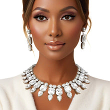 Load image into Gallery viewer, Collar Clear Silver Red Carpet Ready Crystal Set