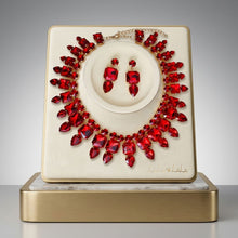 Load image into Gallery viewer, Red Glass Crystal Collar Red Carpet Necklace Set