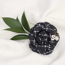 Load image into Gallery viewer, Brooch Couture Black Tweed Camellia Bloom Pin