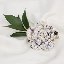Load image into Gallery viewer, Brooch Couture White Tweed Camellia Bloom Pin