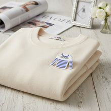 Load image into Gallery viewer, Brooch Hair Clip White Blue Stripe COCO Shirt Pin