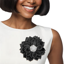Load image into Gallery viewer, Brooch Black Flower Pearl Clip and Pin for Women