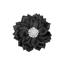 Load image into Gallery viewer, Brooch Black Flower Pearl Clip and Pin for Women