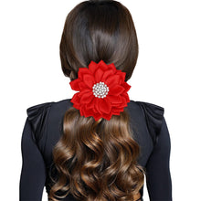 Load image into Gallery viewer, Brooch Red Flower Pearl Clip and Pin for Women