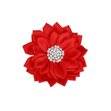 Load image into Gallery viewer, Brooch Red Flower Pearl Clip and Pin for Women