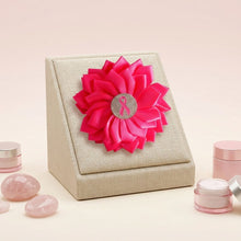 Load image into Gallery viewer, Breast Cancer Fuchsia Flower Brooch and Hair Clip