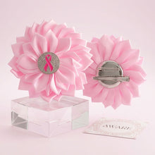 Load image into Gallery viewer, Breast Cancer Pink Flower Brooch and Hair Clip