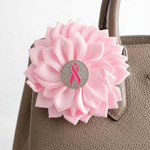 Load image into Gallery viewer, Breast Cancer Pink Flower Brooch and Hair Clip