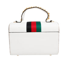 Load image into Gallery viewer, Satchel White Striped Bee Boxy Handbag