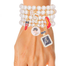 Load image into Gallery viewer, Charm French Perfume Cream Pearl Stretch Bracelets
