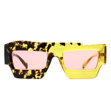 Load image into Gallery viewer, Sunglasses Yellow Flat Top Irregular Square Women