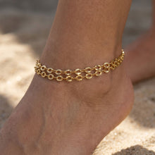 Load image into Gallery viewer, 18k Gold Steel Double Layer Chain Anklet