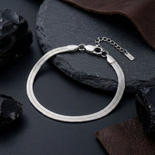 Load image into Gallery viewer, Mens 5.5mm Stainless Steel Herringbone Chain Bracelet