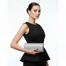 Load image into Gallery viewer, Clutch XLong Clear Rhinestone Flap Evening Bag