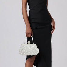 Load image into Gallery viewer, White Pearl Hand Sewn Bridal Clutch Evening Bag