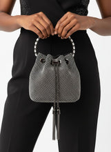 Load image into Gallery viewer, Bucket Bag Black Rhinestone Mesh Crystal Clutch