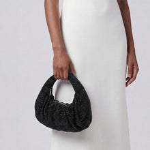 Load image into Gallery viewer, Clutch Premium Black Rhinestone Mesh Hobo Bag