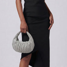 Load image into Gallery viewer, Clutch Premium Silver Rhinestone Mesh Hobo Bag