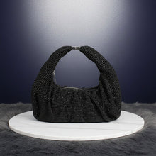 Load image into Gallery viewer, Clutch Premium Black Rhinestone Mesh Hobo Bag