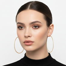 Load image into Gallery viewer, Hoop 18K Gold Steel Inside Out Rhinestone Earrings