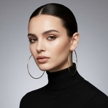 Load image into Gallery viewer, Hoop 18k Gold Steel Classic 90mm Thin Earrings