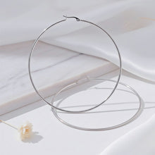 Load image into Gallery viewer, Stainless Steel Classic 90mm Thin Hoop Earrings
