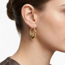 Load image into Gallery viewer, Hoop 18K Gold Stainless Steel Hexagon Earrings