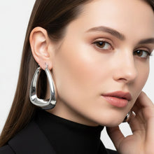 Load image into Gallery viewer, Stainless Steel Trapezoid Thick Hollow Hoop Earrings