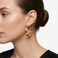 Load image into Gallery viewer, Hoop 18K Gold Stainless Diamond Cut Earrings