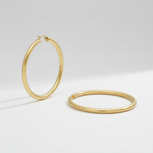 Load image into Gallery viewer, Hoop 18k Gold Steel Hollow 70mm Thick Earrings