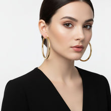 Load image into Gallery viewer, Hoop 18k Gold Steel Hollow 70mm Thick Earrings