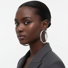 Load image into Gallery viewer, Stainless Steel Hollow 2.75in Thick Earrings