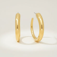 Load image into Gallery viewer, Hoop 18K Gold Steel Graduated Open C Earrings