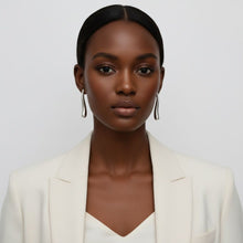 Load image into Gallery viewer, Stainless Steel Curved Long Teardrop Earrings