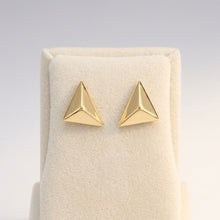Load image into Gallery viewer, Stud 18K Gold Stainless Pyramid Triangle Earrings