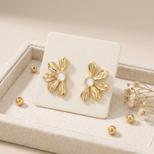 Load image into Gallery viewer, Stud 18K Gold Stainless Mother of Pearl Earrings