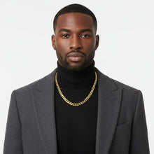 Load image into Gallery viewer, Mens 20in 8mm Gold 18K Stainless Steel Miami Chain