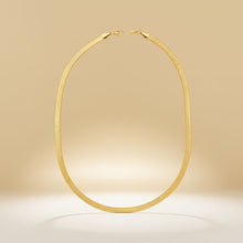 Load image into Gallery viewer, Mens 20in 6.5mm Gold 18K Steel Herringbone Chain