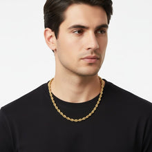 Load image into Gallery viewer, Mens 20in 8mm Gold 18K Stainless Steel Rope Chain