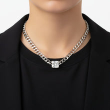Load image into Gallery viewer, Stainless Steel Princess CZ Cuban Chain Necklace