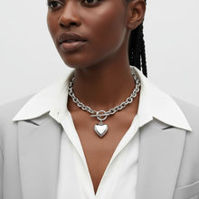 Load image into Gallery viewer, Stainless Steel Toggle Heart Rolo Chain Necklace