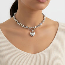 Load image into Gallery viewer, Stainless Steel Toggle Heart Rolo Chain Necklace