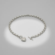 Load image into Gallery viewer, Stainless Steel Toggle Heart Rolo Chain Necklace