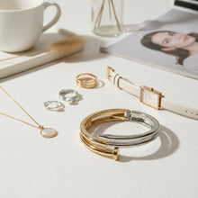 Load image into Gallery viewer, Bangle Mixed Metal Wrapped Nail Hinge Bracelet