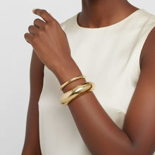 Load image into Gallery viewer, Bangle Smooth Gold Sculpted Shine Sleek Bracelet